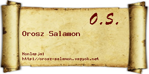 Orosz Salamon névjegykártya